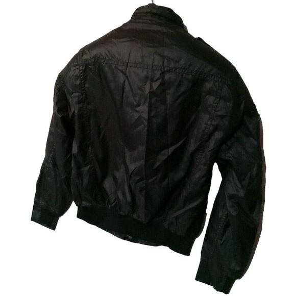 Vtg Mac Tools L Bomber Racing Jacket Windbreaker Zip Swingster Black USA NICE! - Picture 7 of 7